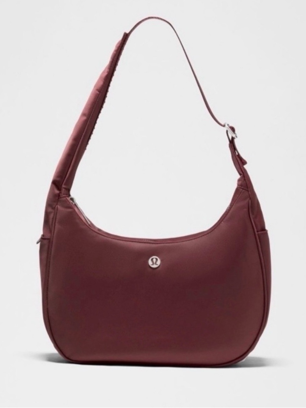 Lullulemon City Essentials Shoulder Bag 4L in Burgundy Bay + Metallic Silver NWT